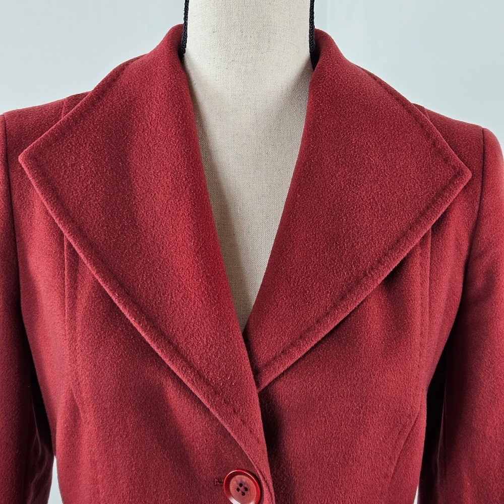 Max Mara Red Wool Fall Winter Blazer Jacket Elbow Patches Women's 8 | FLAW - Picture 5 of 16